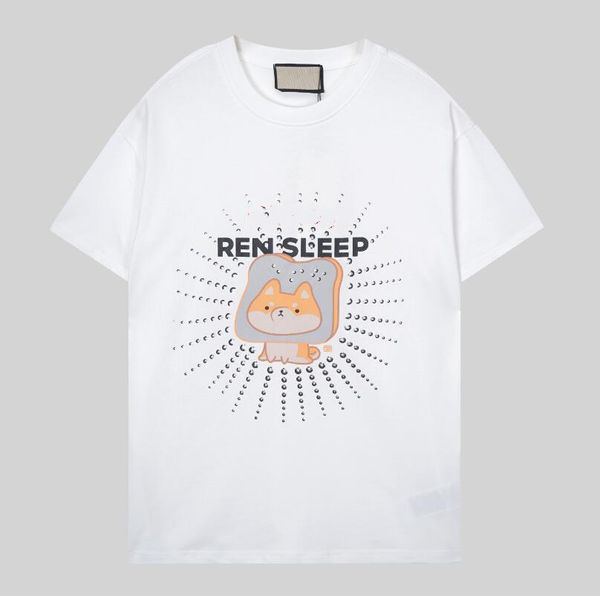 

men's t-shirts 2023 summer new cotton letter printing men's short sleeve designer brand round neck men's t-shirt, White;black