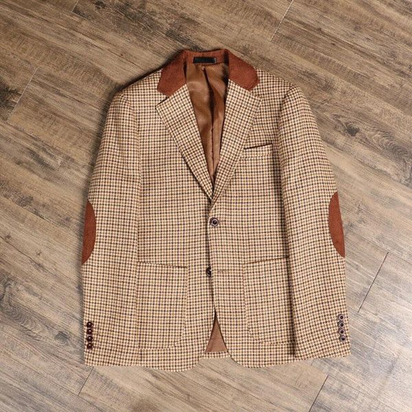 

blazers classic vintage men blazer plaid brown formal business wear jacket custom made plus size coat outerwear suit jackets, White;black