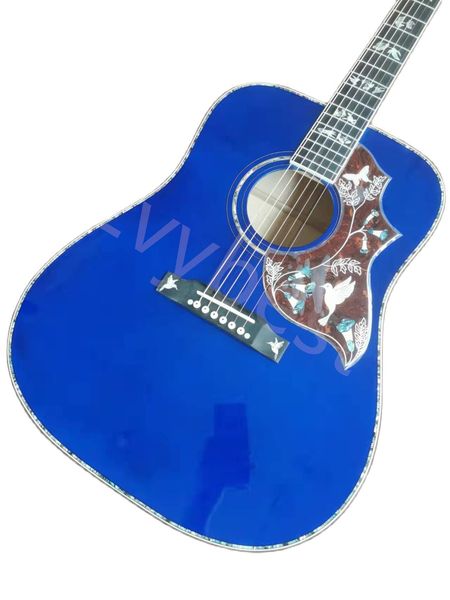 

lvy41 "all solid wood blue hummingbird black finger acoustic acoustic guitar