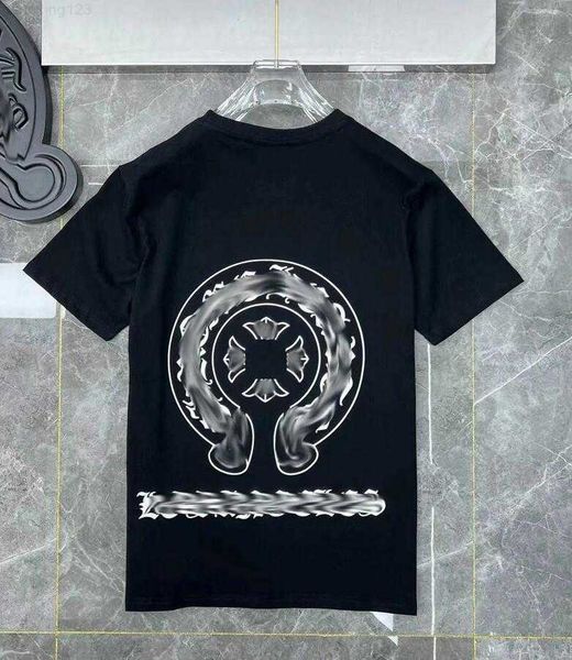 

classics mens t shirts heart brand crew neck chromes short sleeves tees ch t-shirts sweater casual horseshoe sanskrit cross print jr1, White;black