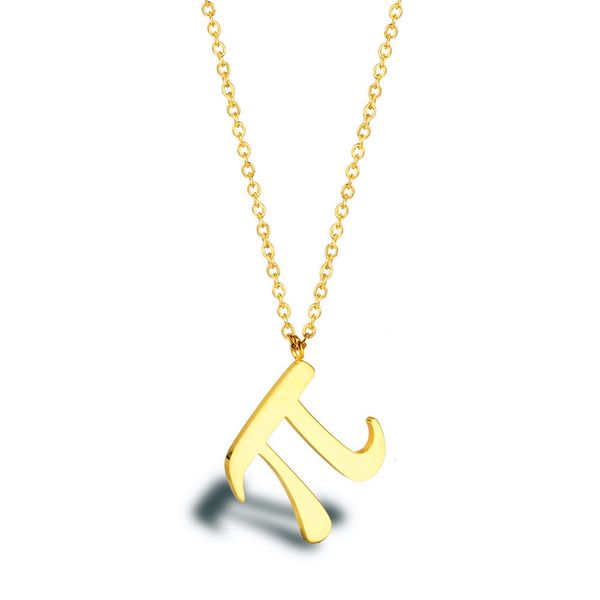 

10pcs math pi 3.14 number sign symbol necklace stainless steel pai greek alphabet irrational digital letter charm pendant jewelry for teache, Silver