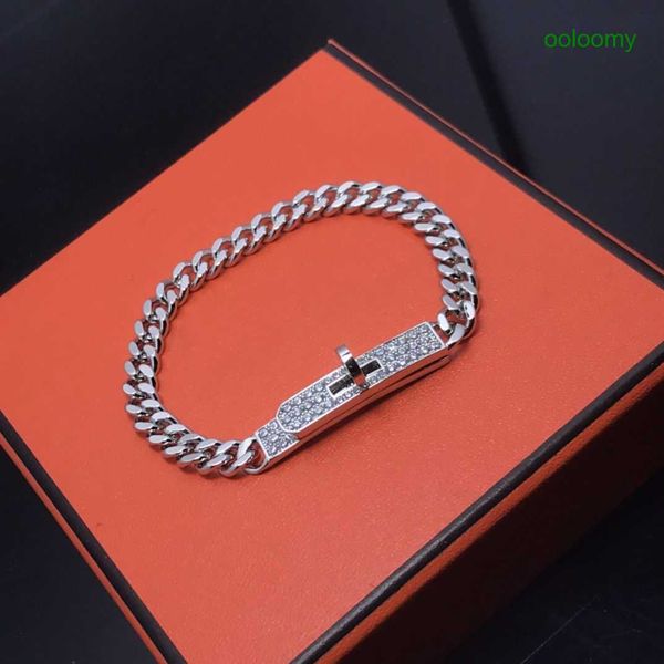 

hemres designer bracelet open bracelet sterling silver women's simple full diamond net red joy brother same style ins new handicraft at, Black