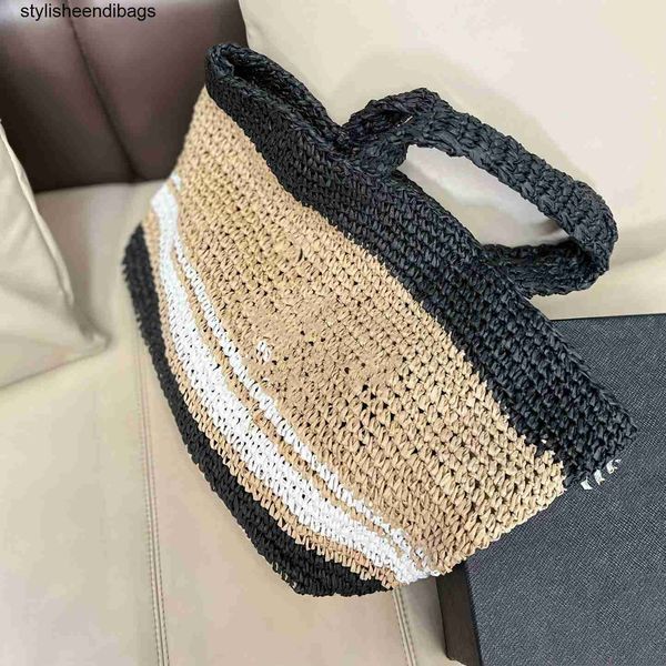 

stylisheendibags shopping bags 2023 spring/summer new lafite grass woven women's bag fashion leisure beach bag paipai handbag