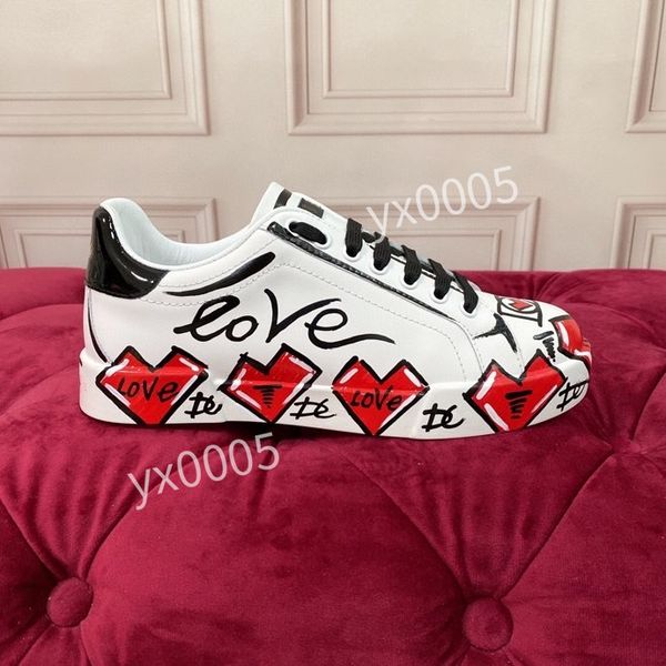 

new brand designer womens casual shoes white black sneakers leather trainer printed platform trainers shoes
