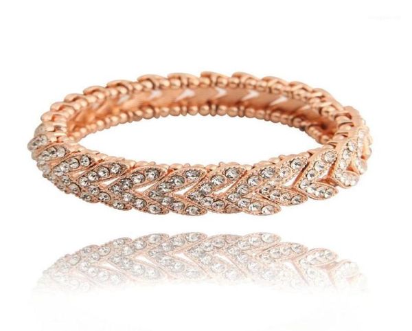 

bangle style rose gold color alloy bracelet female holiday gift heart shaped crystal bracelets fashion jewelry gifts for women14559800, Black