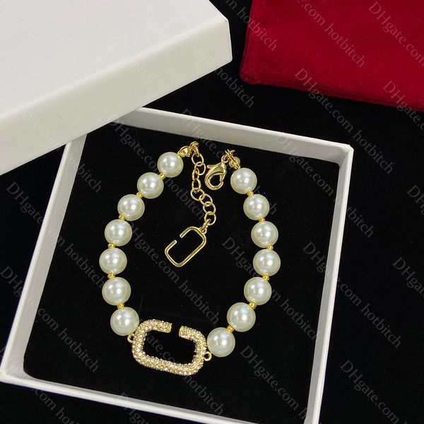

women pearl bracelet luxury designer bracelets gold diamond chain wedding jewelry sets anniversary gift for lady, Black
