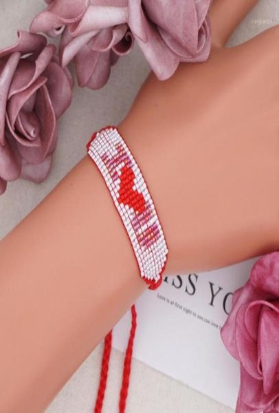 

go2boho heart bracelet girl cute gift miyuki beads lucky red rope pulseras jewellery handmade woven jewelry beaded strands1474216, Black