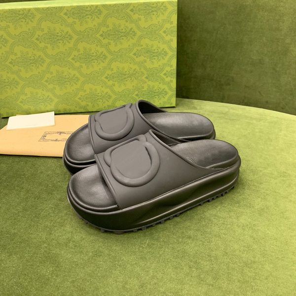 

sandals fashion macaron slippers women summer beach stripes casual flip flops high slippers famous brand slippers sandals402, Black