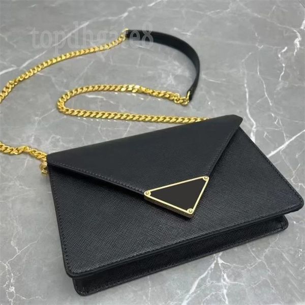 

black red designer crossbody bag luxury shoulder bag with large triangle with letters mini sac metal chain shoulder strap designer bags fash