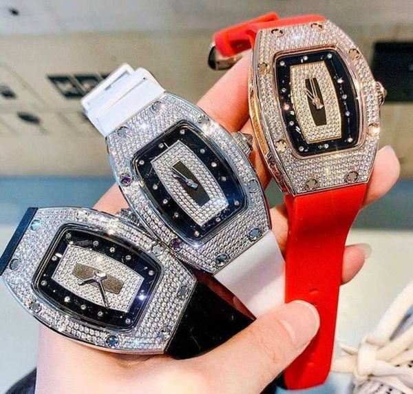 

new high-quality female mechanical wrist watches and personalized versatile women's diamond inlaid luxury fashion summer 2023 luxury st, Slivery;brown