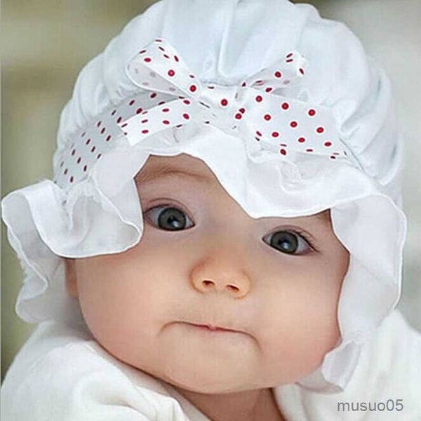 

caps hats new summer newborn baby girl boy sun dots hat cap 2-12 months bowknot baby hooded cap children hat p props, Yellow