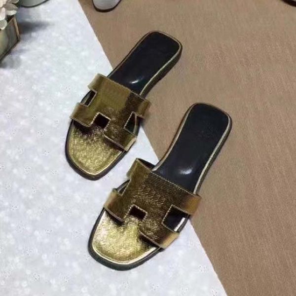 

fashion women designer slipper slide sandals summer classic brand beach casual sandals size 35-42 06, Black