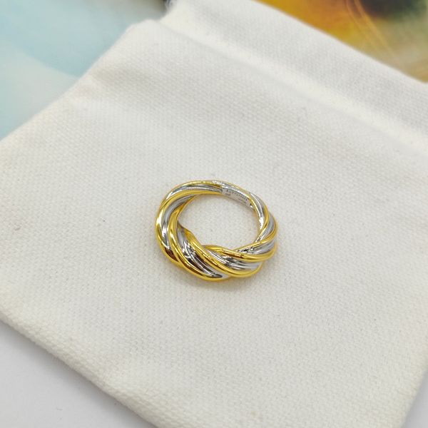 

2023 luxury quality charm punk band ring in two colors plated have stamp ps7946a, Silver