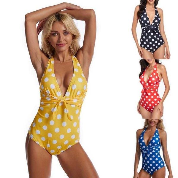 

womens polka dot one piece swimsuit low cut backless swimming suit way, White;black