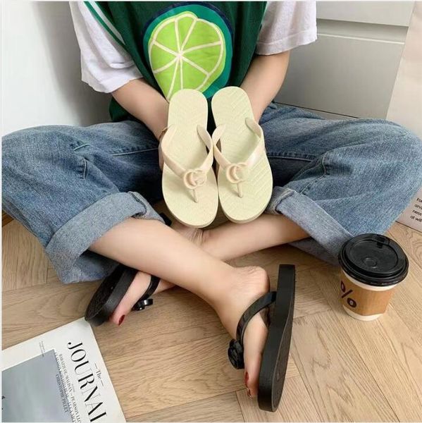 

fashion designer ladies flip flops simple youth slippers moccasin shoes suitable for spring summer autumn ls beaches other places size 36-41, Black