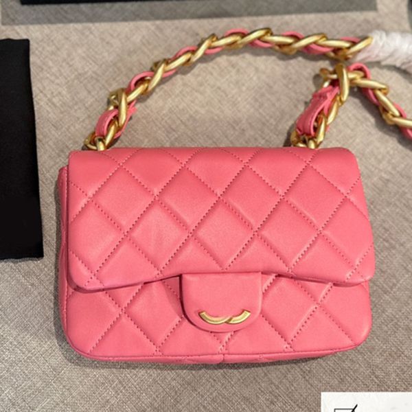 

22s vintage classic flap designer underarm bag matelasse thick chain real leather gold metal hardware shoulder handbag luxury women medium p