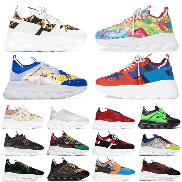 

fashion italy chain reaction shoes sneakers men women designer reflective height triple black red yellow bluette gold white pink multi-color