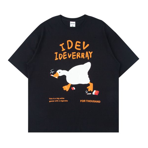 

2023summer new cartoon cartoon short sleeve t-shirt men's loose couple wear crewneck pullover half sleeve t-shirt, White;black