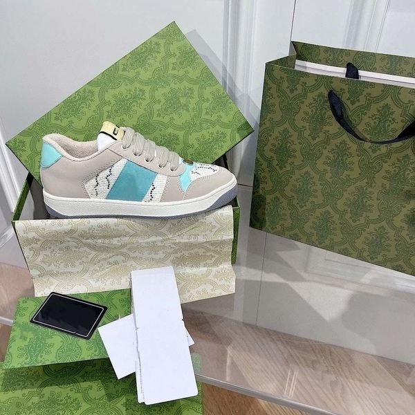 

designer crystal screener sneakers new casual shoe multicolor women green and orange vintage webbing stripe low real leather shoes a2, Black