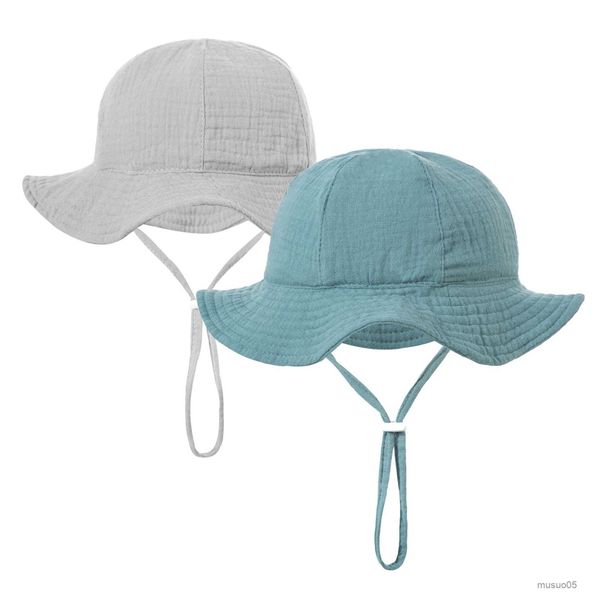 

caps hats summer baby bucket hat solid color soft cotton for boys girls hats infant toddler kids fisherman hat beach sun cap 2023, Yellow