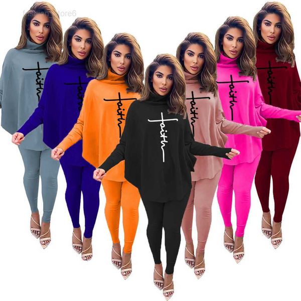 

plus size 2xl tracksuits two piece set women fall winter faith outfits bat sleeve pullover and pants matching sets solid sports suit casual, Gray