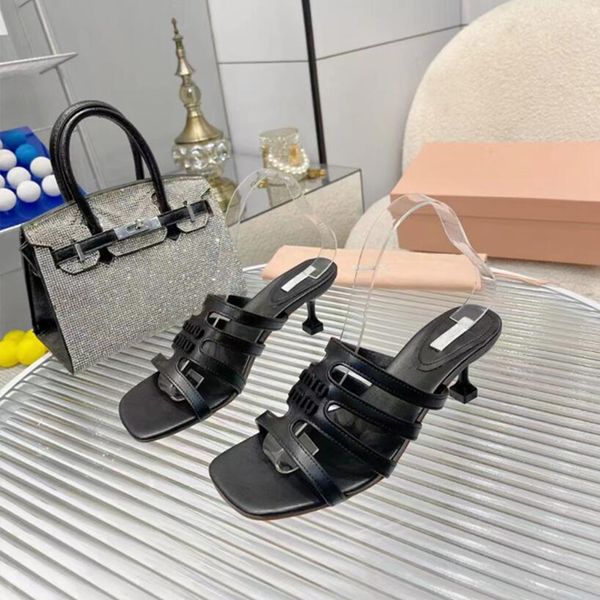 

fashion women sandals pumps trendy gilda glass 65 mm mules italy catwalk square toe slingback leather more strap designer comfor family high, Black