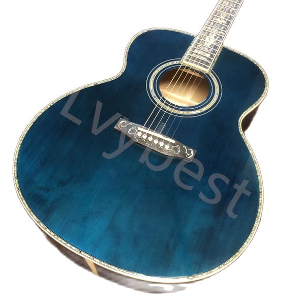 

lvy40-inch solid wood profile om mold purple-blue lacquer acoustic wood guitar