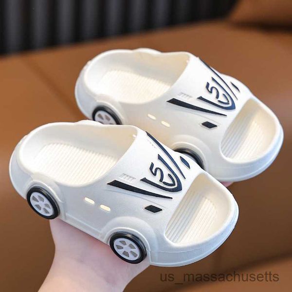 

slipper cartoon car kids slippers for boys summer beach indoor slippers cute 2023 girl shoes home soft non-slip cute children slippers, Black;grey