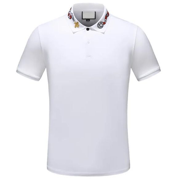 

designer mens t-shirts high street stripe polo shirt t shirts snake polos bee floral embroidery mens fashion horse top, White;black