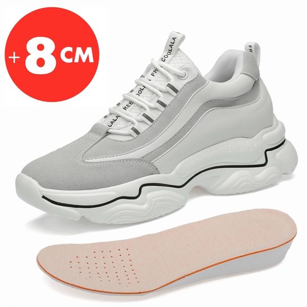 

men elevator shoes heightening shoes height increase shoes insoles 8cm man sport height increasing shoes height shoes, Black