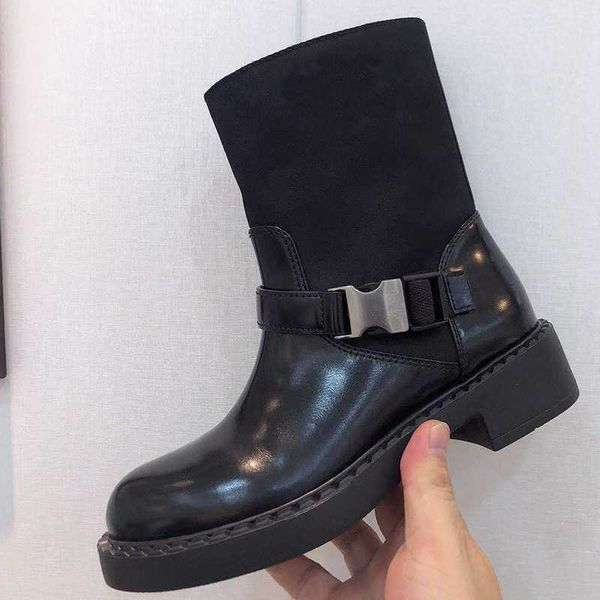 

knight women the knee martin boots re-nylon brushed leather ankle boot black cloth chunky heels platform shoes slip-on high-high combat boot