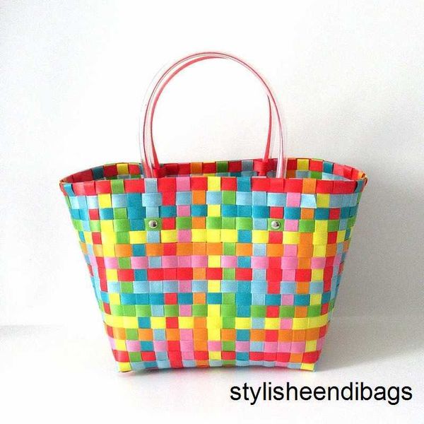 

stylisheendibags evening bags new color packing belt woven bag hand-woven vegetable basket bag gift basket multi-color handbag hand bag