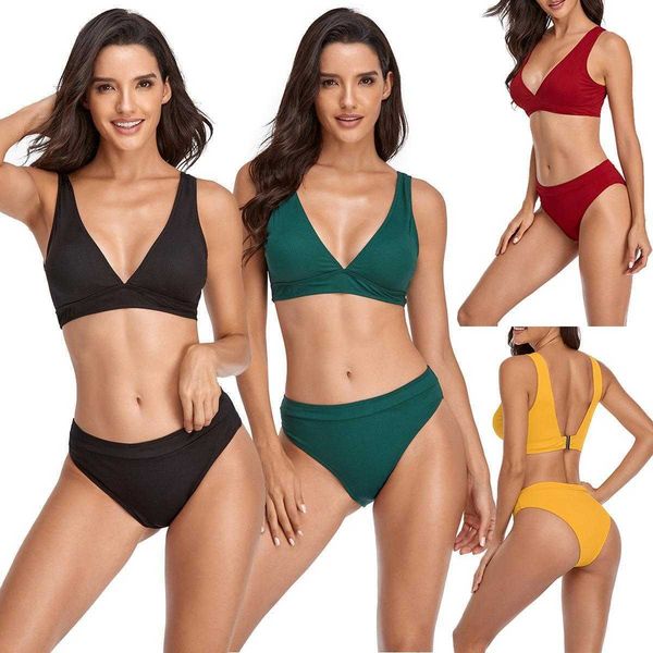 

split swimsuit womens multi color pure tight plus size swimwear, White;black