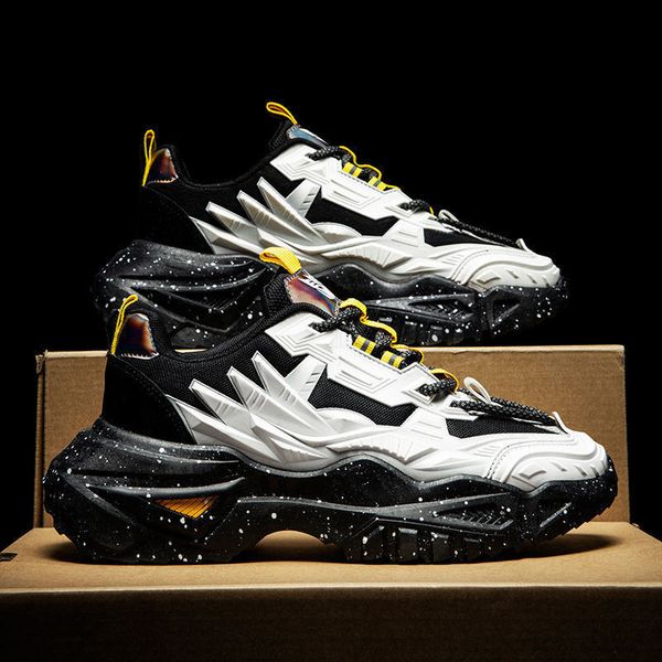 

dress shoes summer fashionable men s sports breathable mesh sneaks korean style casual student elevator comfortable men 230505, Black