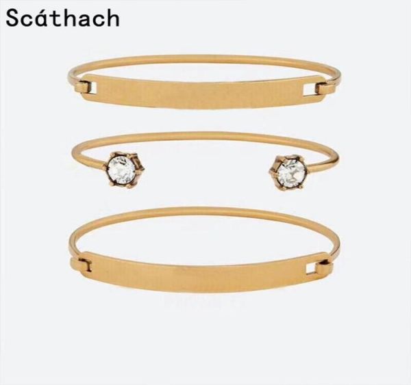 

bangle fashion crystal bracelet for women party daily jewelry vintage gold color bijoux9969657, Black