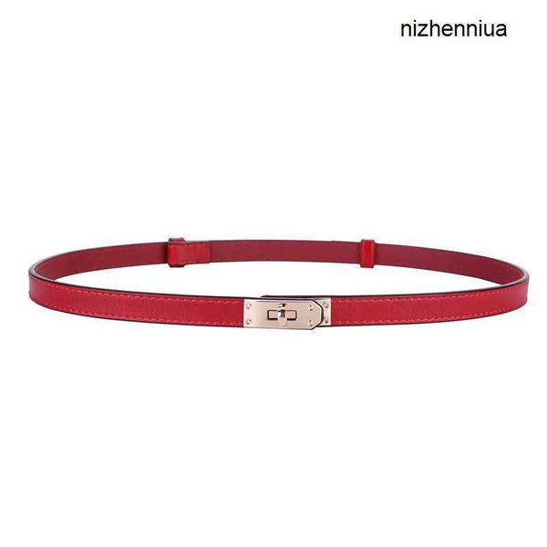 

hermm luxury belt two layer cow leather thin trend decorative dress buckle adjustable women s mjfs, Silver