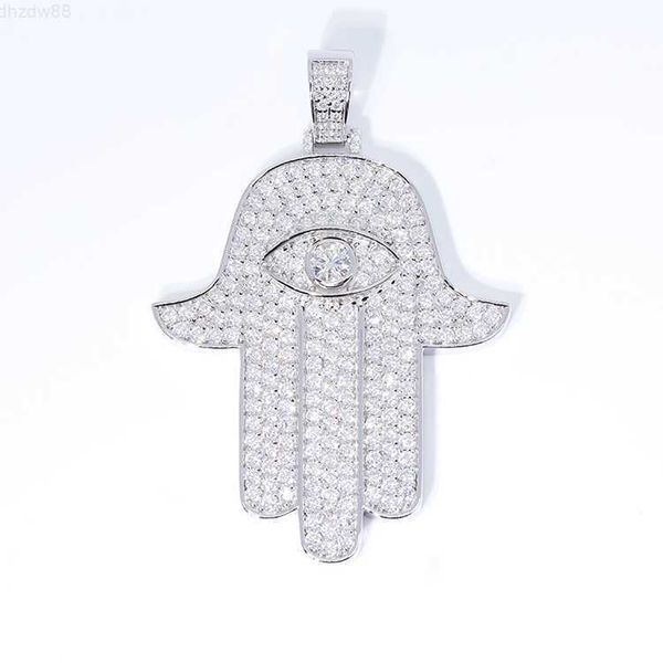 

customized pendant solid sterling silver hamsa pendant vvs moissanite for necklace pendant
