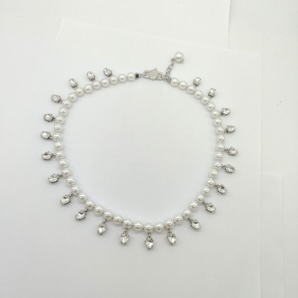 

2023 luxury quality charm pendant necklace choker with diamond in silver plated have stamp ps7940a