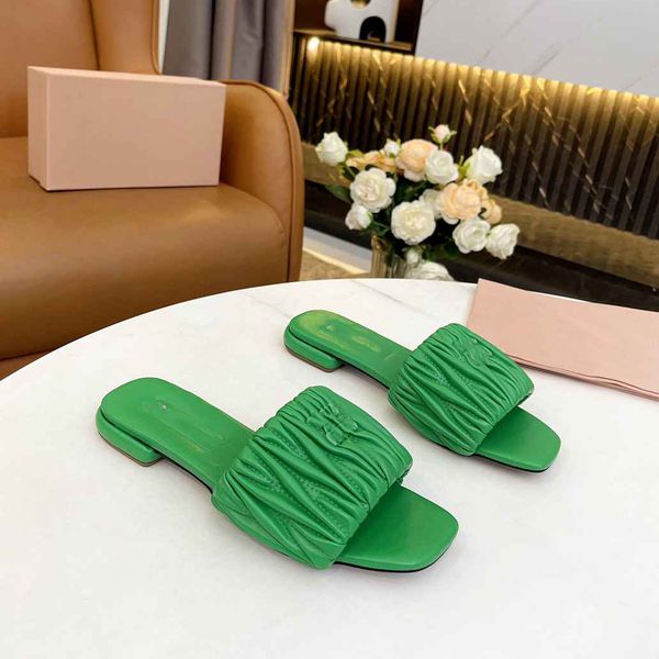 

designer platform sandals women leather slippers platform miuity slide rubber sandal summer fashion dffgh, Black