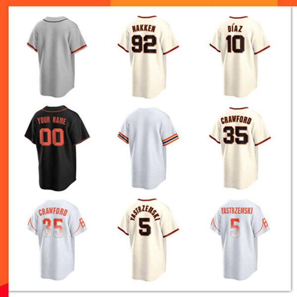 

san francisco custom giants jersey 35 brandon crawford 22 will clark 5 mike yastrzemski 9 matt williams 92 alyssa nakken 10 isan diaz 21 joe, Blue;black