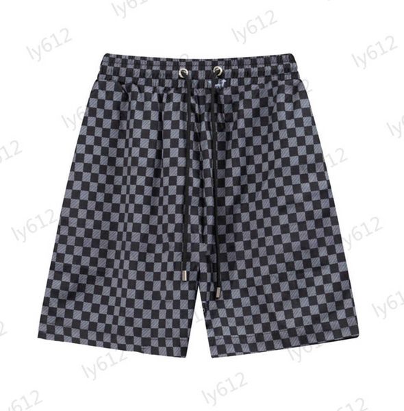 

fashion mens shorts designer spring summer classic loose casual luxury plaid patchwork print design pure cotton waist beach pants male short, White;black