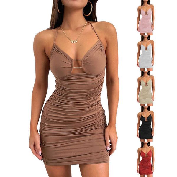 

halter mini dress women backless bodycon party club evening es vestido elegant ladies solid color, Black;gray