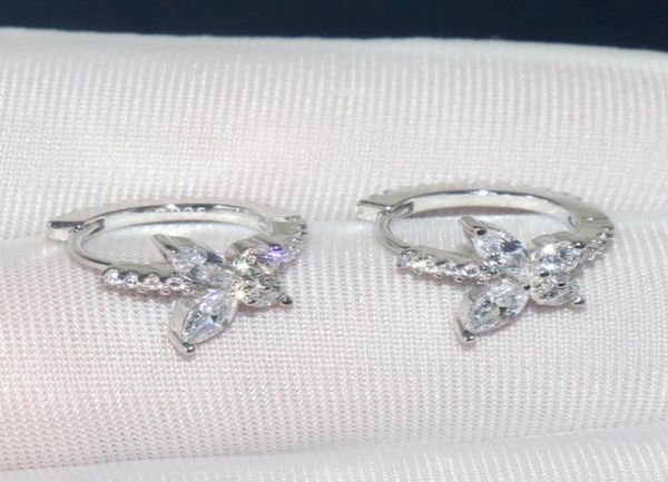 

sterling earring knots s925 silver a brand women039s diamond inlaid butterfly zircon earrings simple anti allergy ins tide 67648122027