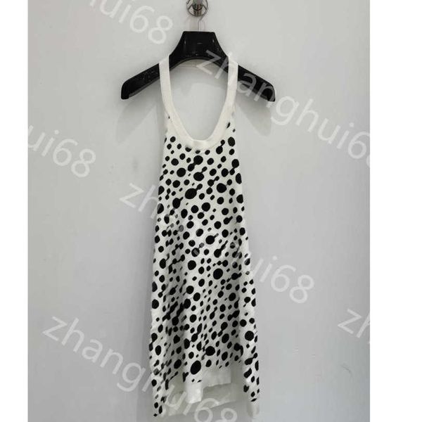 

23ss summer dresses women dress womens designer clothing polka dot print hang ones neck wrap oneself dress womens clothing a1, Black;gray