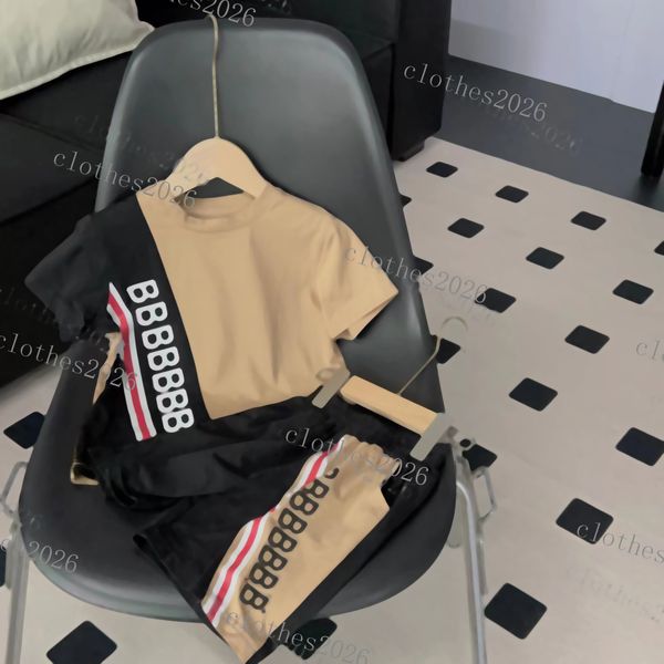 

kids clothing sets boys girls tracksuits suit letters print 2pcs designer t-shirt short pants suits chidlren casual clothes 90-150 brand lux, White