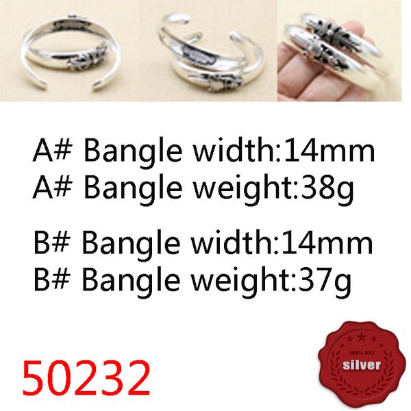 

50232 hip hop s925 sterling silver bracelet punk style vintage boat anchor personalized cross flower sacred sword letter jewelry couple popu, Black