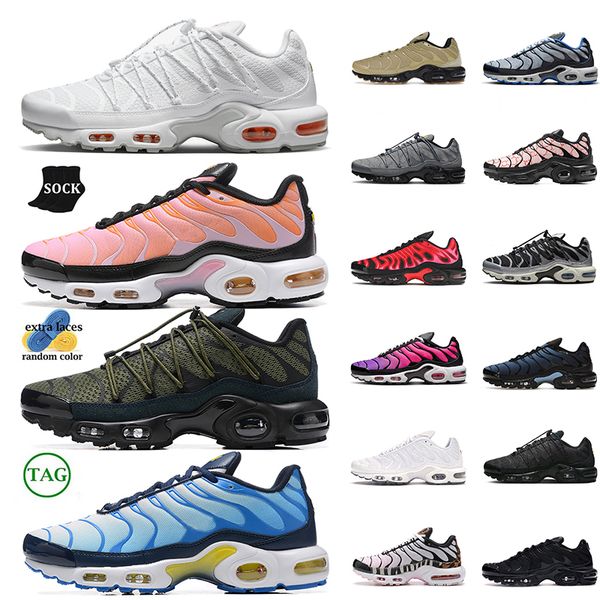 

tn plus size us 12 running outdoor shoes men women tns utility berlin terrascape triple black all white grey rose pink blue red green france, White;red