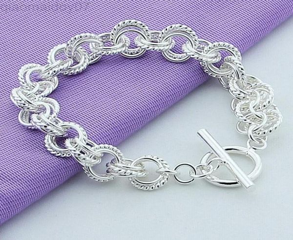 

new 925 silver bracelet gripping bracelet for womenmen charm jewelry gifts l2208081380782, Black