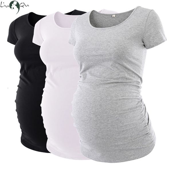 

maternity tees maternity tees clothes ropa embarazada shirt o neck pregnancy tshirt casual flattering side ruching maternity pullover 2305, White