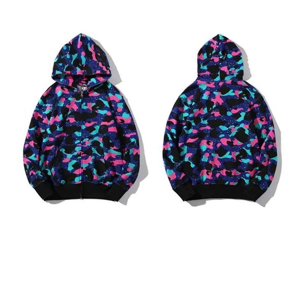 

shark hoodies mens womens fashion men deisigners hoody stylist cartoons sharks printing hoodies jacket man casual, Black